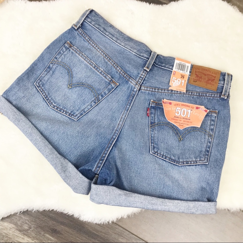 Levi’s 501 Button Fly Hi Rise Jean Shorts 31 - Picture 3 of 8